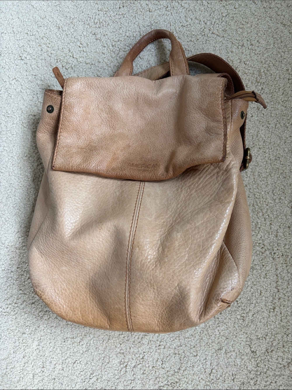 Genuine Leather Small Backpack in Tan - American Leather Co.